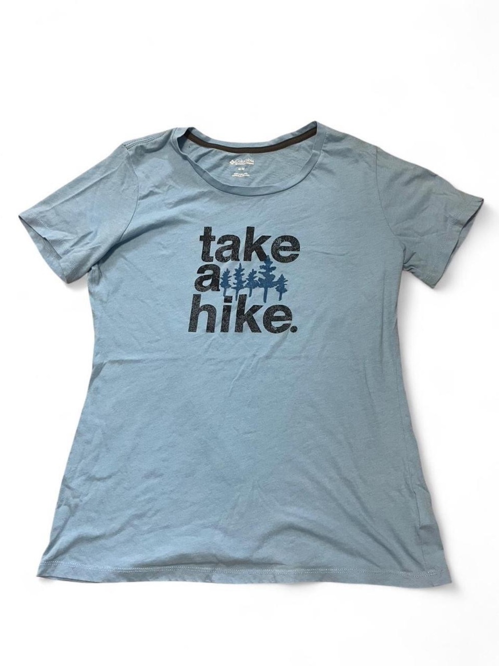 Columbia Women's Light Blue 'Take a Hike' Short Sleeve Graphic Tee